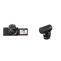 Sony Alpha ZV-E10 - APS-C Interchangeable Lens Mirrorless Vlog Camera Kit - Black Vlogger Shotgun Microphone ECM-G1
