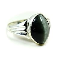 Choose Your Color Genuine Gemstone Chakra Healing Ring Sterling Silver 5 Carat Handmade for Men Size 5-13