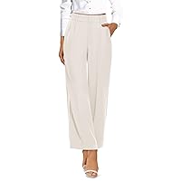 onlypuff Women Pants Work Business Dressy Trousers Wide Leg High Waisted Slacks with Pockets