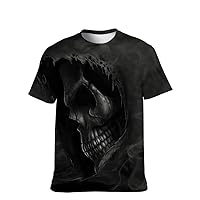 Tshirt Men's-Graphic Skull-Retro Hip-Hop Shirt Fun Tee Teeshirt-Adult Cool-Tees Sportwear-Comic Classic Athletic