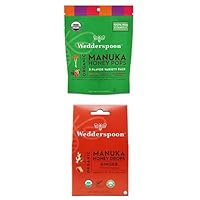 Wedderspoon Organic Manuka Honey Lollipops Variety Pack (24 Count, Pack of 1) and Manuka Honey Drops Ginger & Echinacea (20 Count, Pack of 1) -Genuine New Zealand Honey, Perfect Remedy For Dry Throats