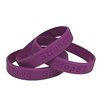 10 Purple Pancreatic Cancer Awareness Bracelets 100% Medical Grade Silicone - Latex and Toxin Free (10 Bracelets) Show Your Support For Pancreatic Cancer Awareness