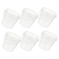 6pcs Homemade Ice Cream Holder Ice Cream Buckets Food Storage Containers Ice Cream Containers Reusable Oil Decanter Ceramic Food Containers Party Favor Cans Keg Hand Drawn Plastic