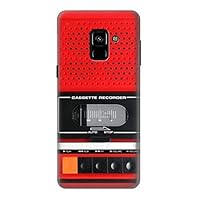 R3204 Red Cassette Recorder Graphic Case Cover for Samsung Galaxy A8 (2018)