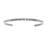 Intuitions Stainless Steel knowledge Is Power Cuff Bangle