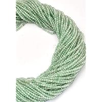 Natural Pack of 2 Strands 3-3.5 mm Green Strawberry Quartz Faceted Rondelle Beads| Micro Faceted Beads for Jewelry Making |13