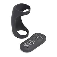 G-Shaft Ring 28X Premium Silicone Cock Ring with Remote Control for Men & Couples, Harder Longer Erections Enhancer, Stay Hard Male Enhancement with Powerful Vibrations, Black, AG929