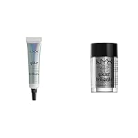 NYX PROFESSIONAL MAKEUP Glitter Primer and Silver Face & Body Glitter Bundle