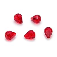 50pcs Adabele Austrian 12mm Faceted Teardrop Loose Crystal Beads Siam Red Compatible with 5500 Swarovski Crystals Preciosa SST-1205