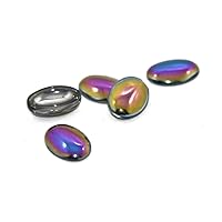 The Design Cart Rainbow Metallic Oval Glass Stones (8 mm x 16 mm) (5 Pieces) - Used for Craft/Home Decoration, Aquarium Fillers/Fish Tank, Garden Decoration, Vase Fillers