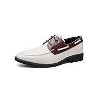 Oxford Dress Shoes for Men Lace Up Apron Toe Derby Shoes Faux Leather Rubber Sole Anti-Slip Slip Resistant Low Top Wedding