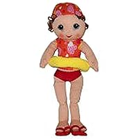 Toys R Us You and Me Summertime Friends Rag Doll ~ Brunette in Red and Orange Suit ~ 15 inch Rag Doll