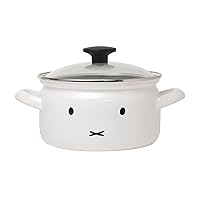 Fuji Enamel Two-Handled Pot, Casserole Compatible, Miffy Face, 7.1 inches (18 cm)