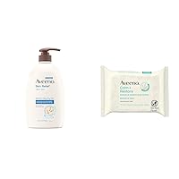 Skin Relief Body Wash and Calm + Restore Makeup Remover Wipes Bundle, 33 fl oz and 25 Count