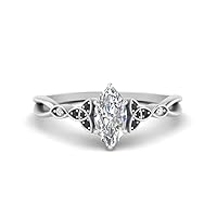 Choose Your Gemstone 925 Sterling Silver Marquise Shape Petite Engagement Ring Everyday Wedding Jewelry Handmade Gifts for Wife Celtic Knot Split Diamond CZ Birthstone Ring : US Size 4 to 12