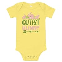 Funny Cutest Bunny Easter Day Baby One Piece Short Sleeve Shirt 1