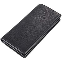 Wallet for Men Men's Retro Wallet Long Leather Wallet with Buttons (Color, Black, Size, S),Black,Small