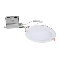 HALO 6 inch Recessed LED Ceiling & Shower Disc Light – Canless Ultra Thin Downlight – 5CCT Selectable - White