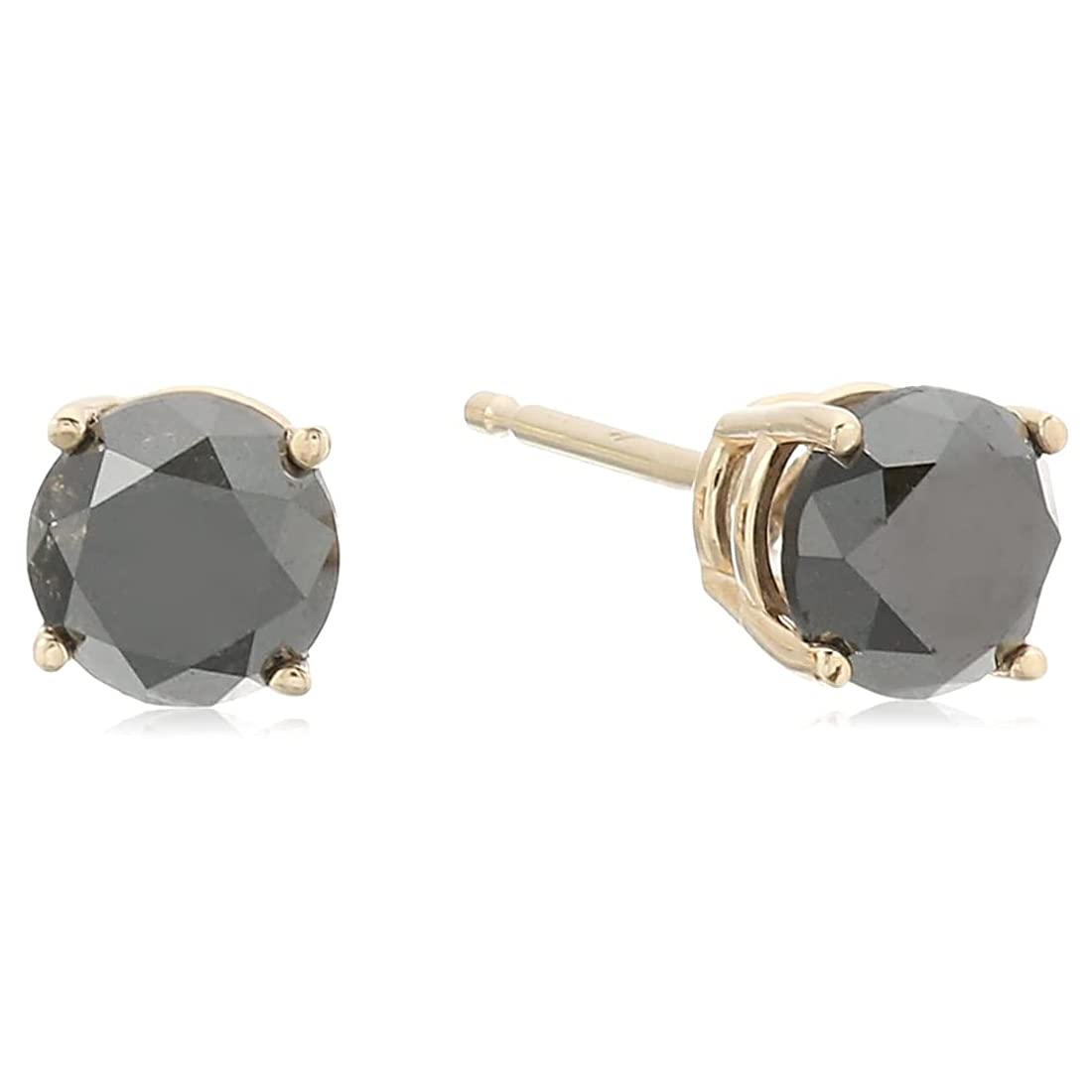 Vir Jewels 1/2 cttw Black Diamond Stud Earrings 14K White or Yellow Gold Round 4 Prong