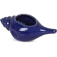 Leak Proof Durable Ceramic Neti Pot Non-Metallic and Comfortable Grip | Microwave and Dishwasher Friendly Natural Treatment for Sinus and Congestion Attractive Designed (Blue Matt And White)