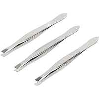 Three Pcs of Qulity Slant Tweezer, Professional Stainless Steel, Provides a Strong Grip, Removes Hairs Accurately, Shapes, Ergonomically-Designed (3)