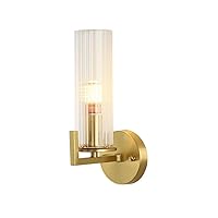LUOFDCLDDD Wall Lamp，Vintage Glass Wall Light Copper Wall Sconce Lamps, Medieval Brass Wall Lighting Fixtures for Bedroom Bedside Living Room Corridor Balcony Hotel, E27 Retro Wall Lamp/Clear