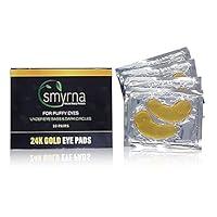 SMYRNA Anti-Aging, Anti Wrinkle 24k Gold Collagen Eye Pads Patches, Eye Mask - Repair and Moisturize Puffy Eyes, Dark Circles (20 Pairs)
