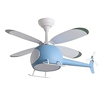 Boys & Girls Kids Room Airplane Ceiling Fan Light Nordic Bedroom Ceiling Fans with Lights and Remote for Playground Kindergarten
