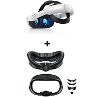AMVR Face Cover Pad Facial Interface & Comfort Head Strap Compatible with Meta/Oculus Quest 3