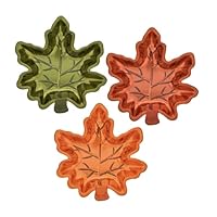 3 Pack of Fall Autumn Leaf Candy Dishes, Autumn Leaf Dish Bundle ST (Orange, Red, and Green)
