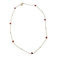Peru Gift Evelyn Brooks Classic 18kt Adjustable Necklace & Bracelet Set w/Red & Black Seed Beads