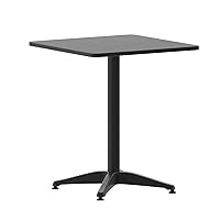 Flash Furniture Mellie 23.5'' Square Aluminum Indoor-Outdoor Table with Base, Black