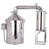 YUEWO 8.5-42G/32-162L Large Capacity Still Stainless Steel Wine Making Kit Water Distiller Home Brewing Kit for DIY Whisky Wine Brandy Gin Vodka Alcohol