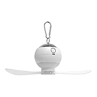 Portable Ceiling Fan Star Projection Lantern For Tent Camper Van Gazebo Household Camping Fans Indoor Outdoor Air Circulation Wireless Remote Control,White,265 * 105mm