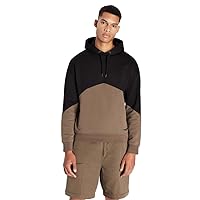 A｜X ARMANI EXCHANGE Men's Cotton French Terry Drop Shoulder Colorblock Hoodie Sweatshirt