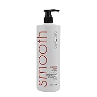 KERAGEN - Smoothing Shampoo with Keratin and Collagen for All Hair Types, Sulfate Free, 32 Oz - Moisturizes, Strengthens, Protects Color and Repair - Panthenol, Vitamins, and Jojoba Oil
