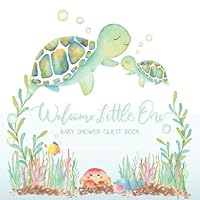 Baby Shower Guest Book: Sea Turtle Guestbook Keepsake with Wishes & Advice + Gift Log | Under The Sea Ocean Theme | Mom and Baby Hatchling | SeaFoam Mint Coral