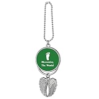 Measuring World Sports Footsteps Silver Wing Car Pendant Decoration