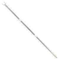 Clothesline Pole 51 Inch Telescoping Pole with Hook Stainless Steel Long Reach Closet Pole with Hook ＆ Non-slip Handle for Ceiling, Shelf Clothes Line Pole Clothing Hanger Telescopic Rod