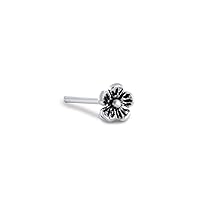 925 Sterling Silver Nose Ring Straight, L Bend, or Nose Bone Flower 22G