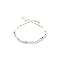 AFFY 1 Carat Round Cut Natural White Diamond Bolo Bracelet In 14K Gold Over Sterling Silver (1 Cttw, I2-I3 Clarity)