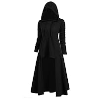 RMXEi Womens Fashion Hooded Plus Size Vintage Cloak High Low Sweater Blouse Tops