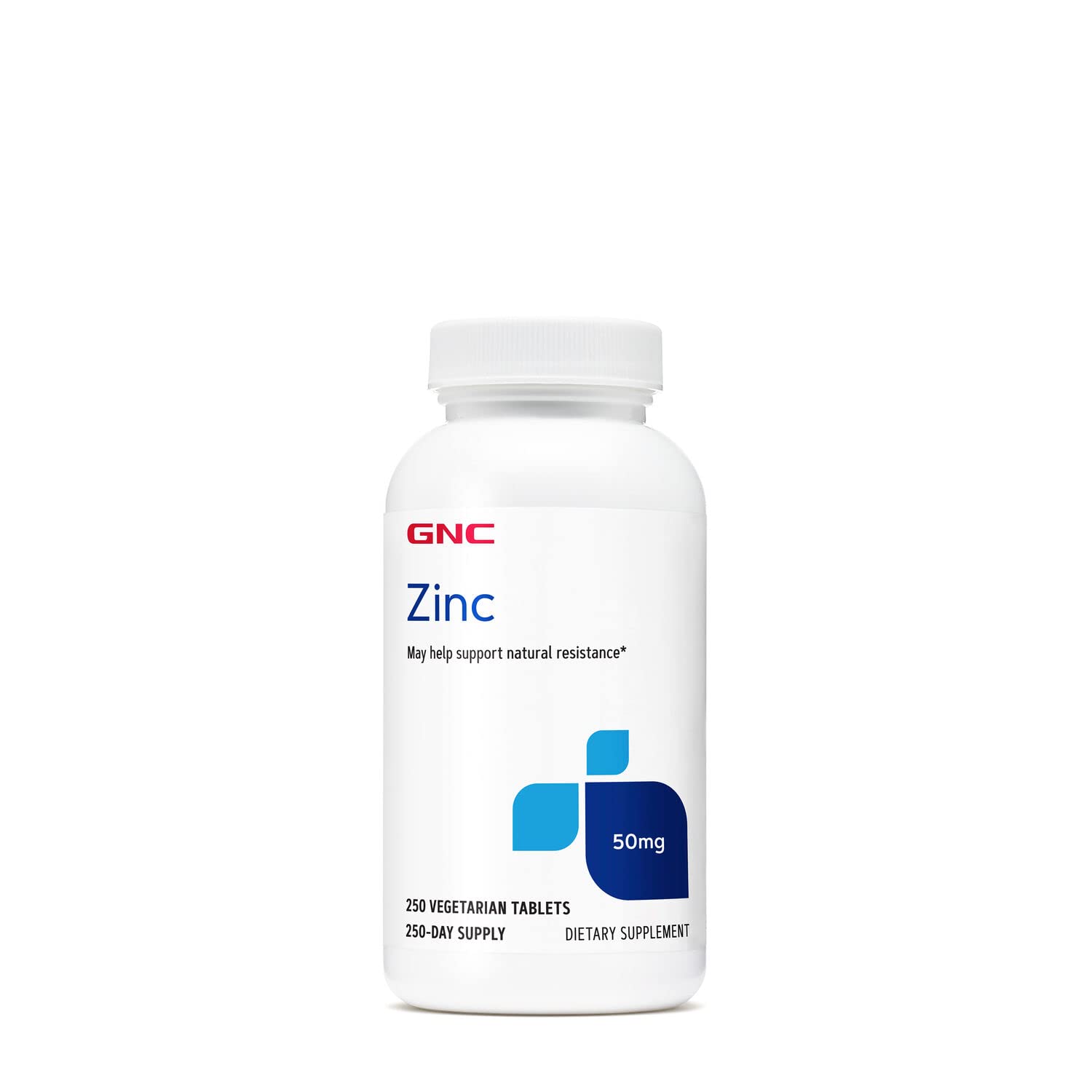 GNC Zinc 50mg, 250 Tablets, Supports Natural Resistance in Immune System