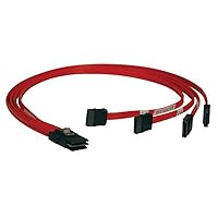 Tripp Lite Internal SAS Cable, 4-Lane mini- SAS (SFF-8087) to 4xSATA 7pin, 18-in. (0.5M)(S508-18N)