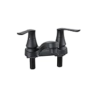 Empire Faucets Matte Black Bathroom Sink Faucet Kit - 4in Water Spout, Non-Metallic Dark Bath Fixtures for RV, Campers