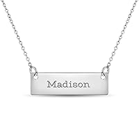 In Season Jewelry 925 Sterling Silver Polished Necklace Name Plate Pendant For Girls & Teens 16