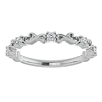 Love Band Excellent Round Brilliant Cut 0.15 Carat, Moissanite Diamond Promise Band, Prong Set, Eternity Sterling Silver Band, Valentine's Day Jewelry Gift, Customized Rings for Wife