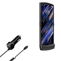 BoxWave Car Charger Compatible with Motorola Razr (2019) - Car Charger Plus, Car Charger Extra USB Port with Integrated Cable for Motorola Razr (2019) - Black
