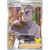 Pokémon Celebrations Professor's Research Card, 25th Anniversary, Ultra Rare Full Art + Surprise Card!