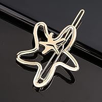 hair clips barrettes for women Metal Love Heart Hair Clip Elegant Star Round Barrette for Women Girls Sweet Hairpins Barrettes Hair Accessories (Color : 7-Gold)
